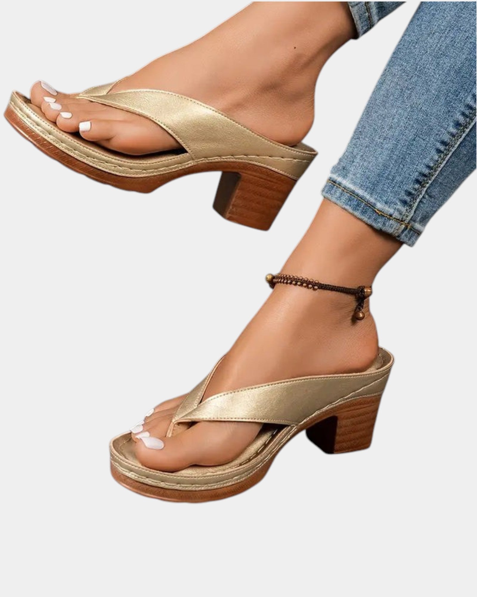 Aliénor | Sandalias Confortables de Tacón Ancho